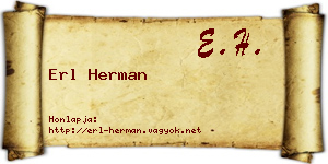 Erl Herman névjegykártya